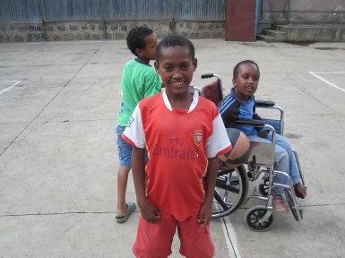 Dani and his friends in the playground